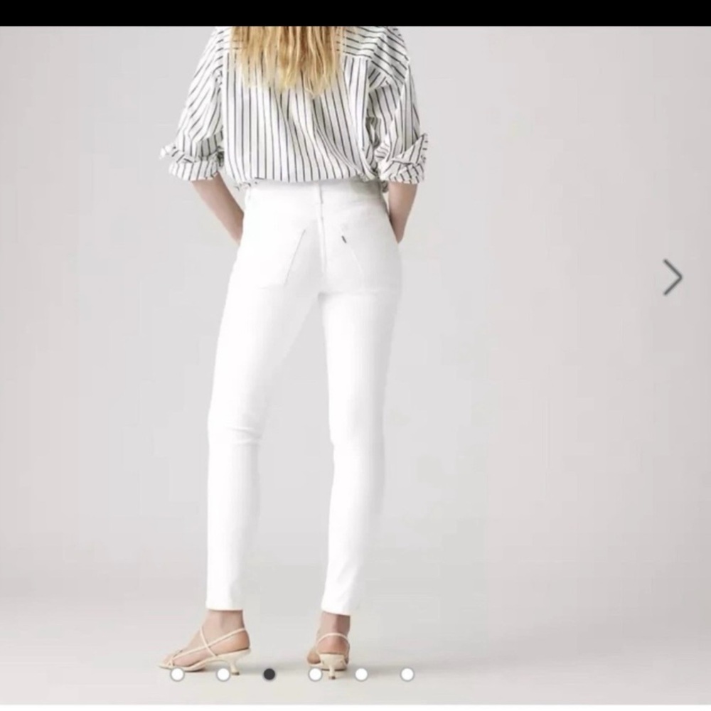 Levi’s 721 High Rise Skinny Jeans Women 26 White Stretch Denim Slim Fit - Picture 4 of 8